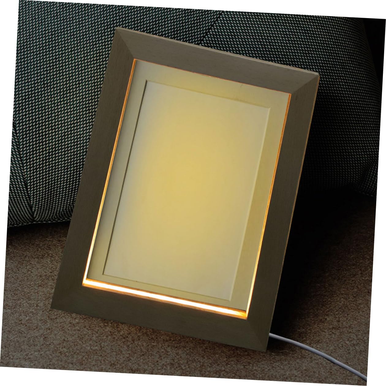 Ciieeo Marco de Fotos LED de Madera Maciza 2 Piezas 170x130 Mm Luz Cálida Usb, Marco LED Brillante para Decoración de Escritorio y Lámpara de Noche Efecto 3d para Fotos Iluminadas