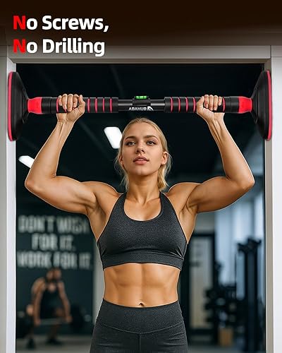 Miniatura 2 de Abahub Barra de dominadas para el hogar, montada en la puerta  Ahorro de espacio plegable para apartamentosgarajes  Entrenamiento de fuerza de