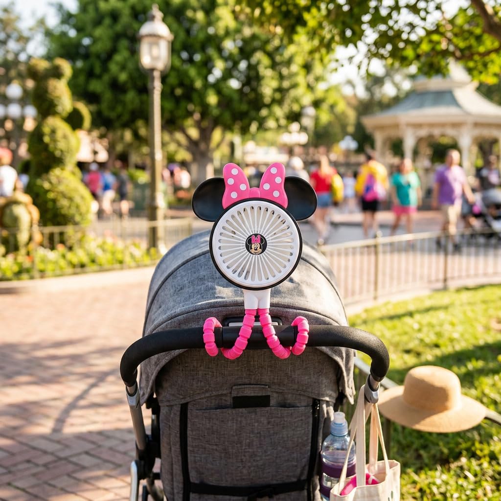 Disney Minnie Mouse Winnie the Pooh Stitch Cars Baby and Kids Portable Handheld Stroller Cooling Fan Baby Products