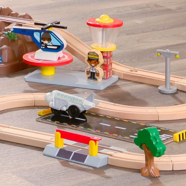 Foto 7 de 8 de KidKraft Juego de Tren Mountain Airport con Caja de Almacenamiento
