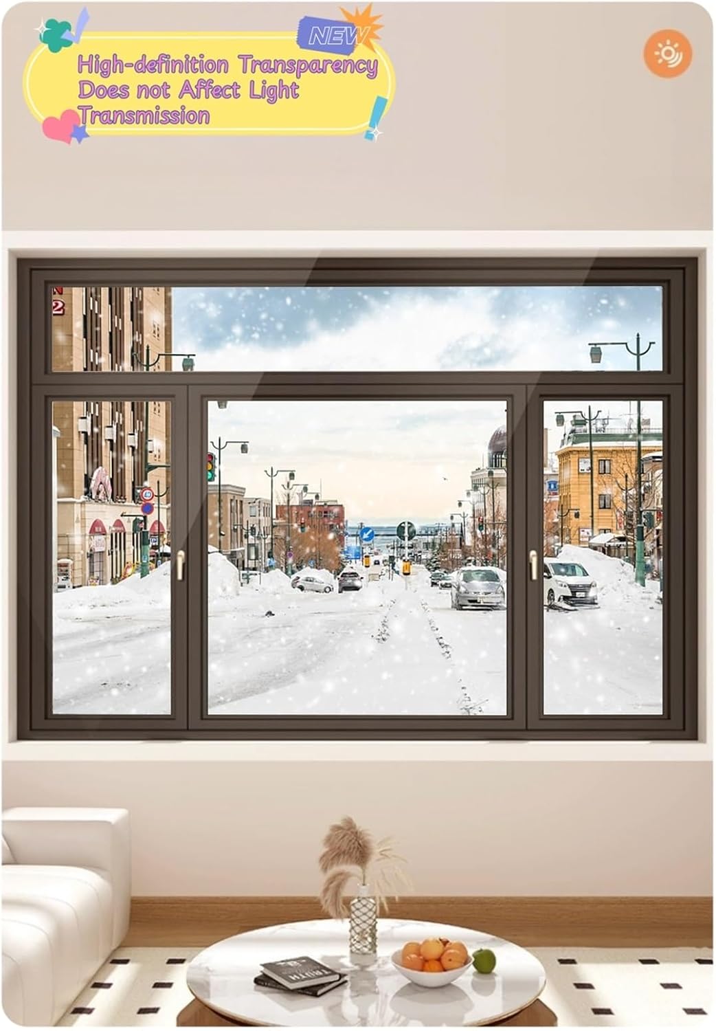Thick Weatherproofing Window Insulation Kit,Window Insulation Film for Winter,Reusable Window Thermal Cover Insulating Curtains,for Patio Winterizing Winter