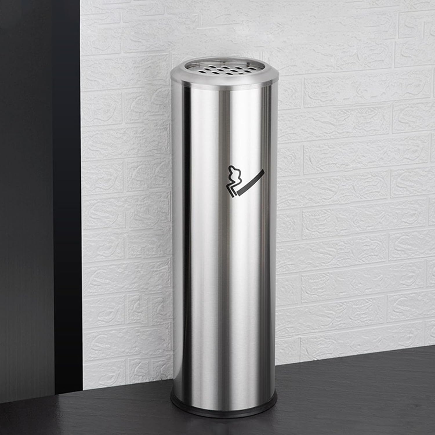 Outdoor Standing Ashtray for Patio, Stainless Steel Outdoor Ashtrays for Cigarette Butt Receptacle Disposal Commercial Cigar Ash Tray Container