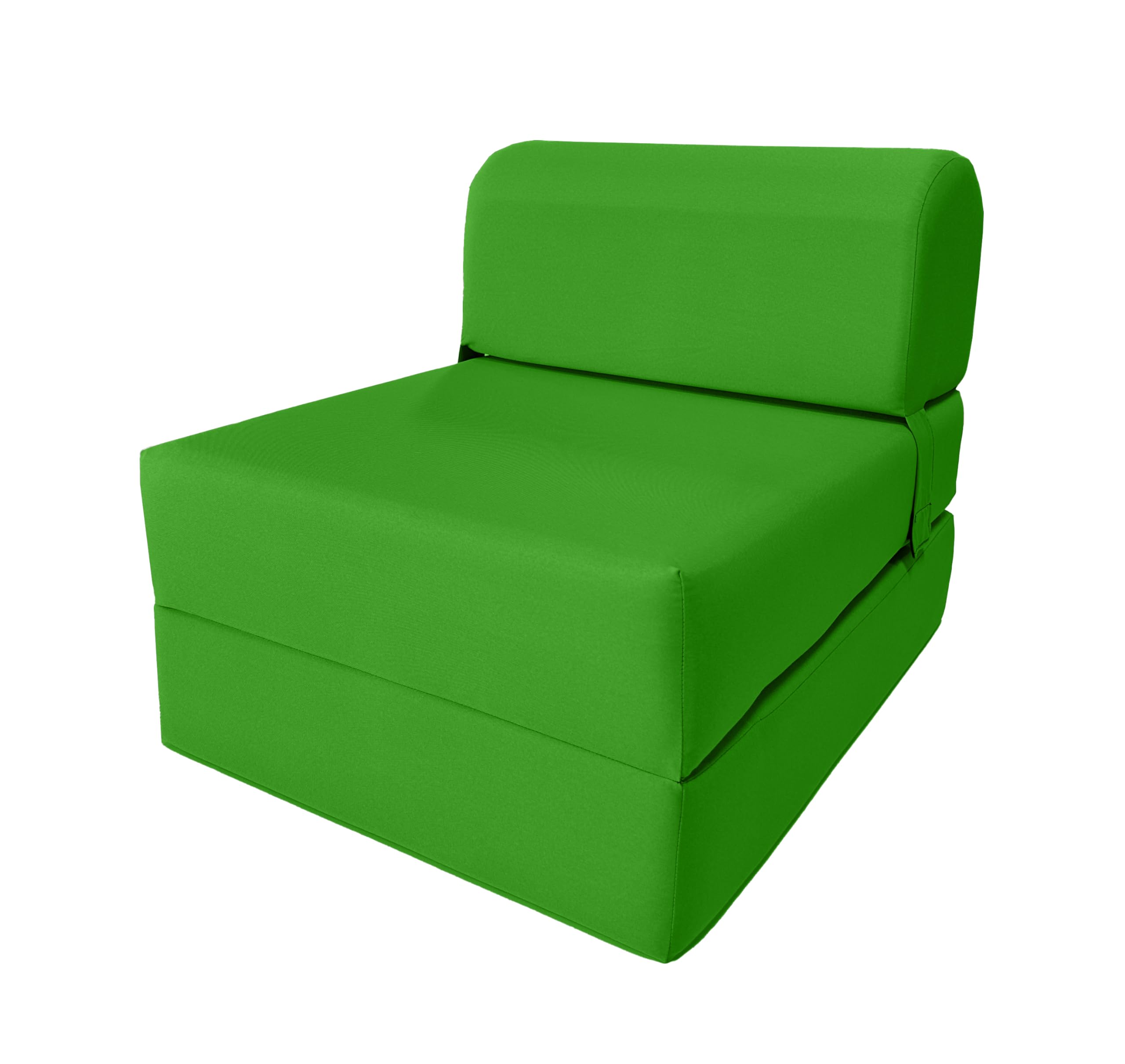 D&amp;D Futon Furniture Sleeper Chair Folding Bed, Studio Sofa Guest Folded Mattress, High Density Foam (70 x 24 x 6, Lime)