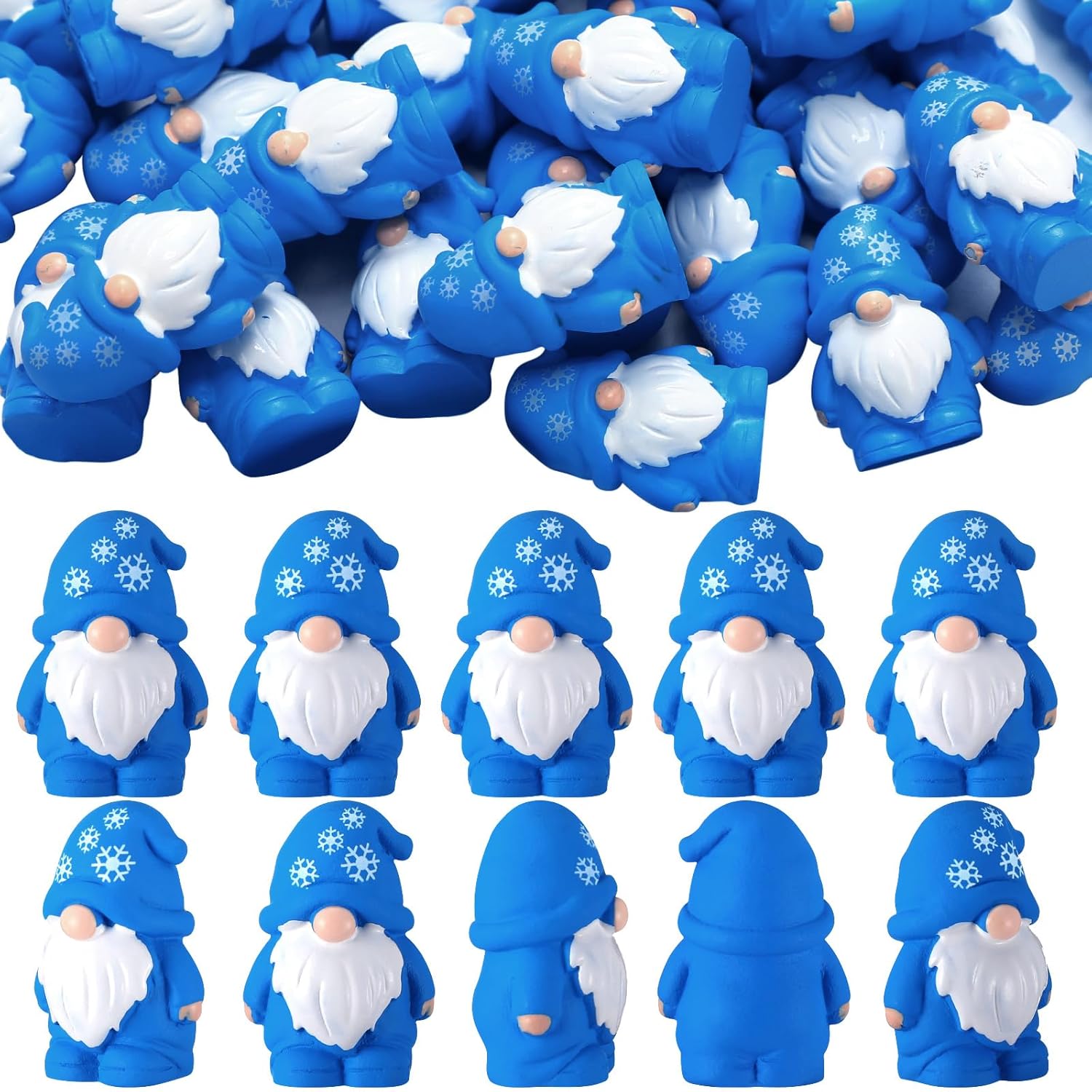 Yaomiao 60 Pcs Mini Spring Gnomes Figurines Spring Miniature Resin Gnomes Decorations Sunflower Tulips Flowers Pots Mini Resin Gnome for Table Landscape Tiered Tray Decor