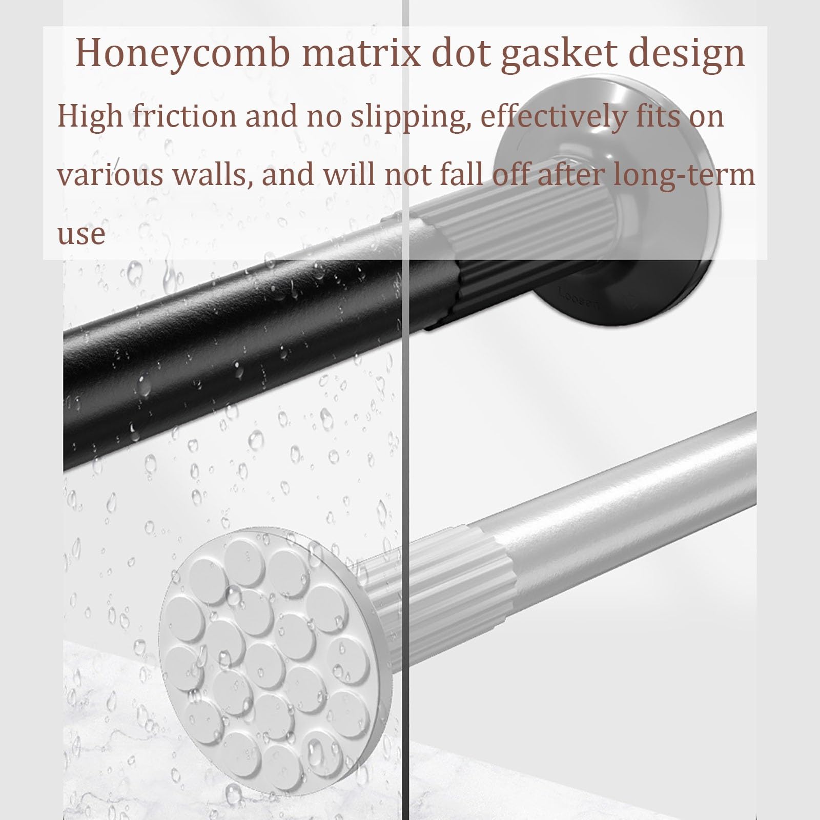 Robuste Gardinenstange ohne Bohren, verstellbar, 32 mm Durchmesser, extra lang, 92127 cm, perfekt für Badezimmer, Schlafzimmer, Wohnzimmer, Mieterfreundlich, Braun