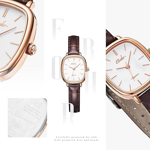 Miniatura 3 de Reloj clásico de cuarzo para mujer, elegante y resistente, con correa de piel de vacuno, perfecto para cualquier ocasión