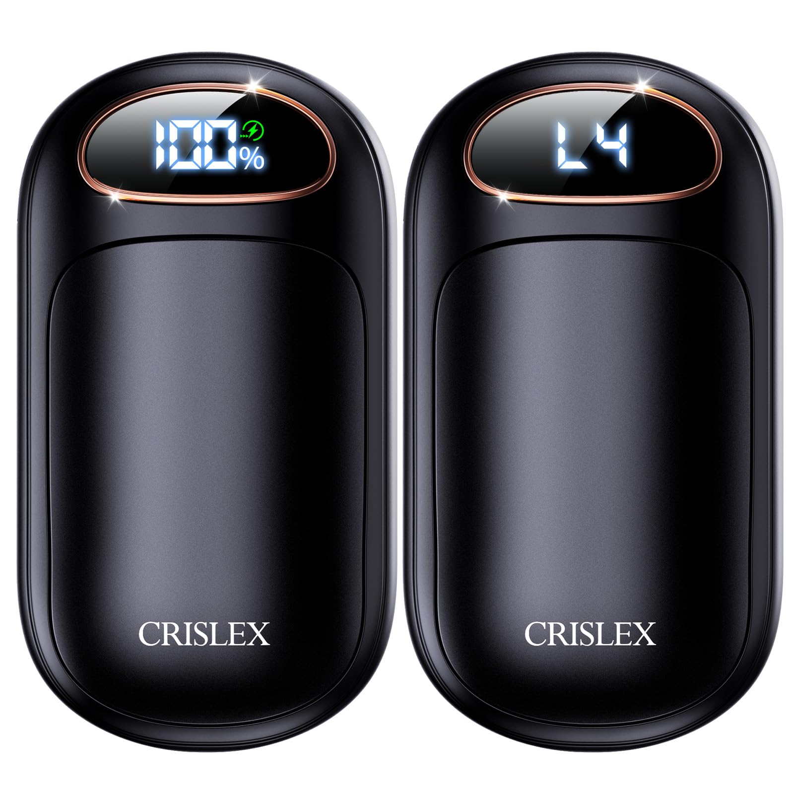 CRISLEX Electric Hand Warmers Rechargeable 2 Pack, 4 Levels Fast Heat, Reusable Hand Warmers with LED Display, Portable Magnetic Pocket Heater, Gifts for Christmas, Men, (Mini-Black)-image-16