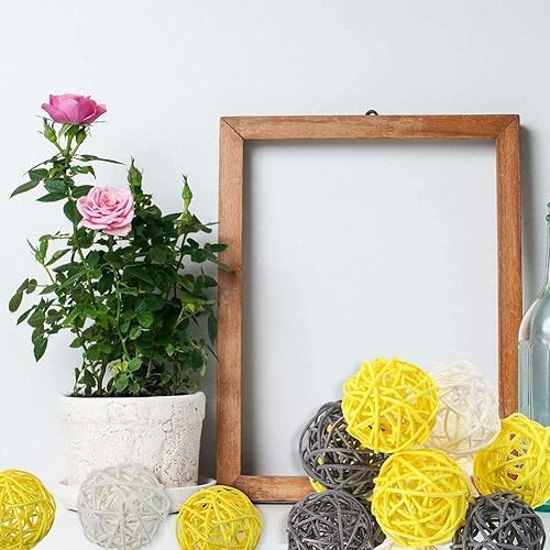 Miniatura 5 de Kubert Bolsa de bolas de mimbre de ratán, jardín, boda, manualidades decorativas de fiesta, adornos de casa, rellenos de jarrón, esferas naturales,