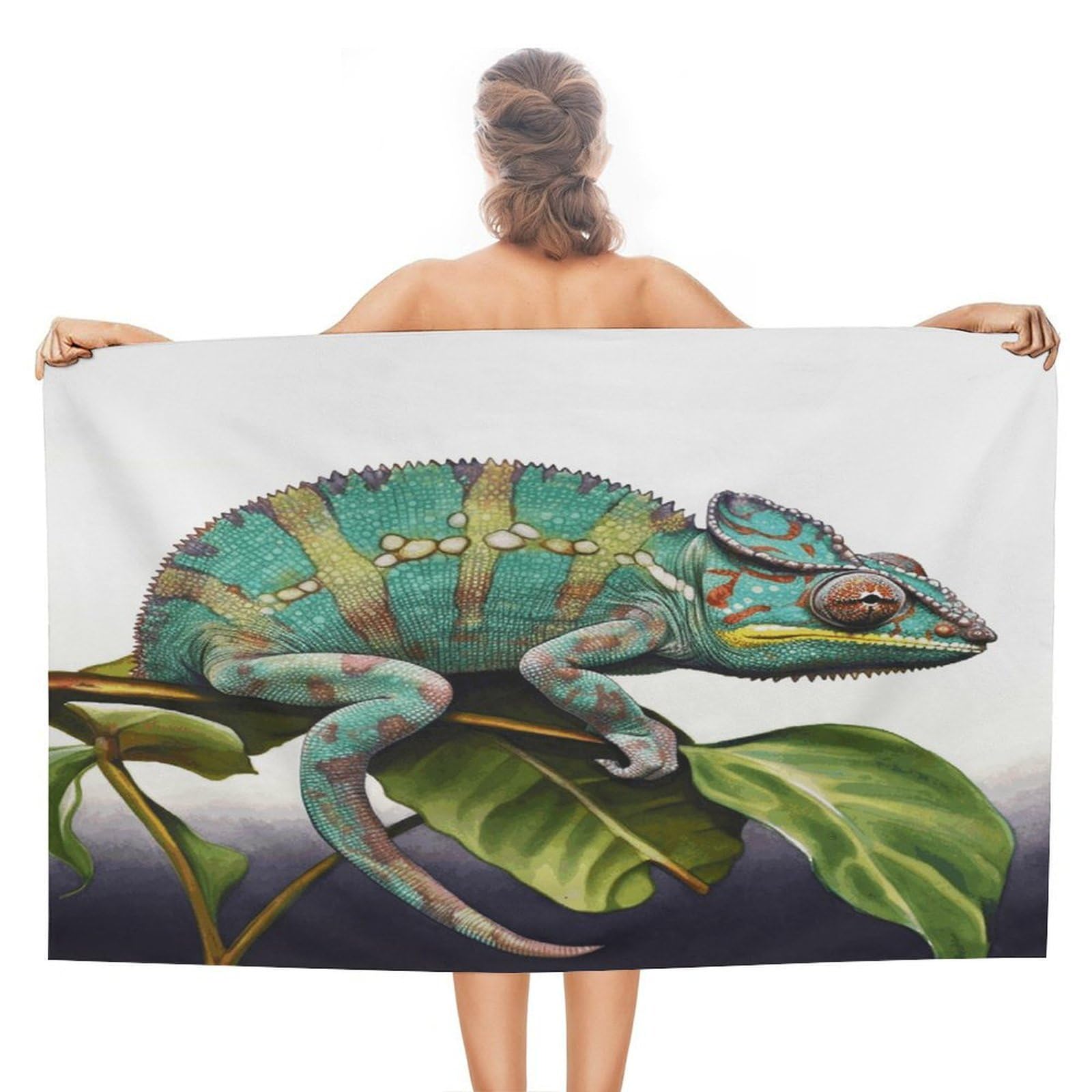 VstaDank Chameleon Beach Towel for Adult Quick Dry Sand Free Swim Towels Soft Large Size Pool Towels Lightweight Oversized Bath Towel for Travel, Camping, Swimming 51 X 31 Inches