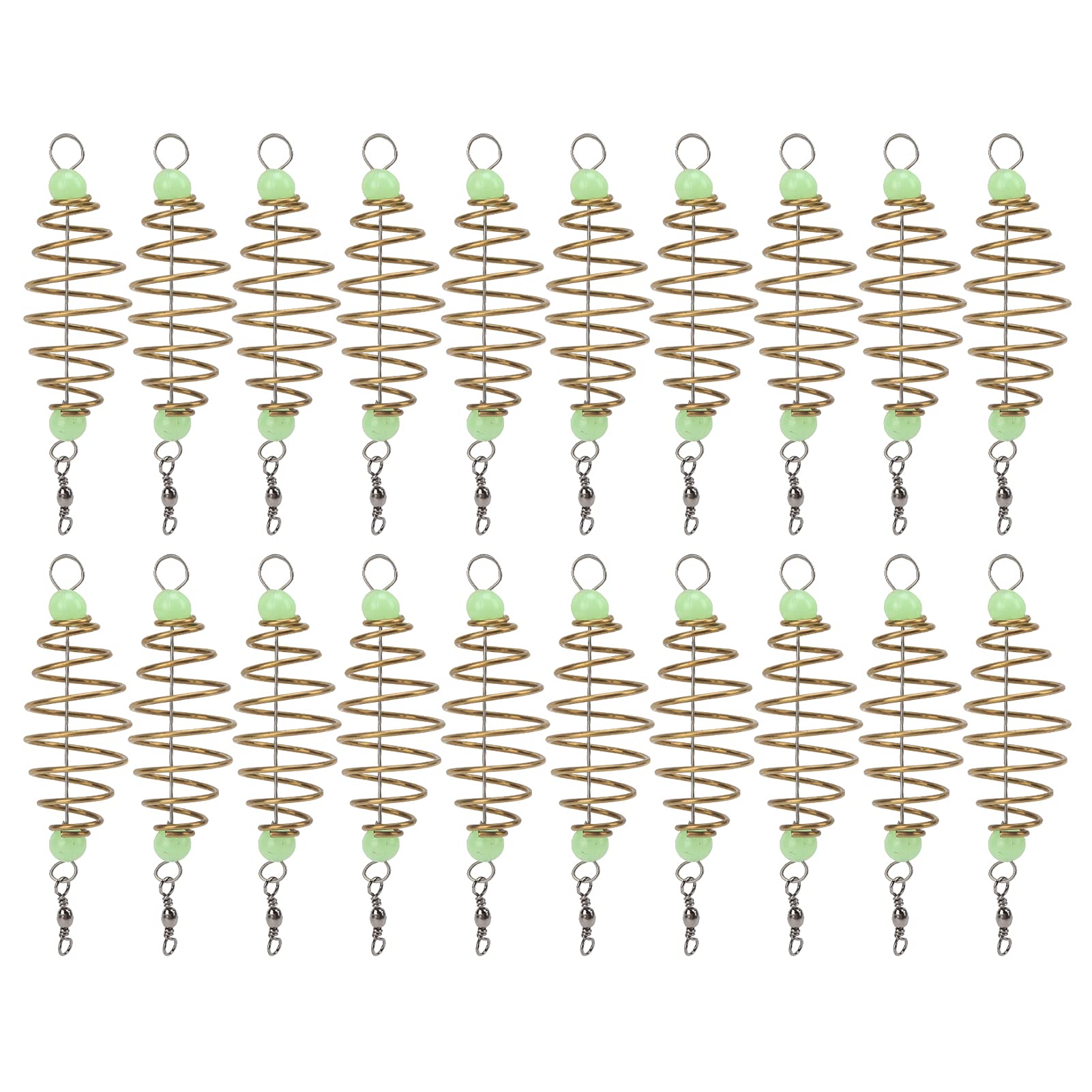 Olive Shape Spring Fishing Tackle Bait Copper Alloy Coil Inline Feeder Lures Cage Carp Fishing Accessories