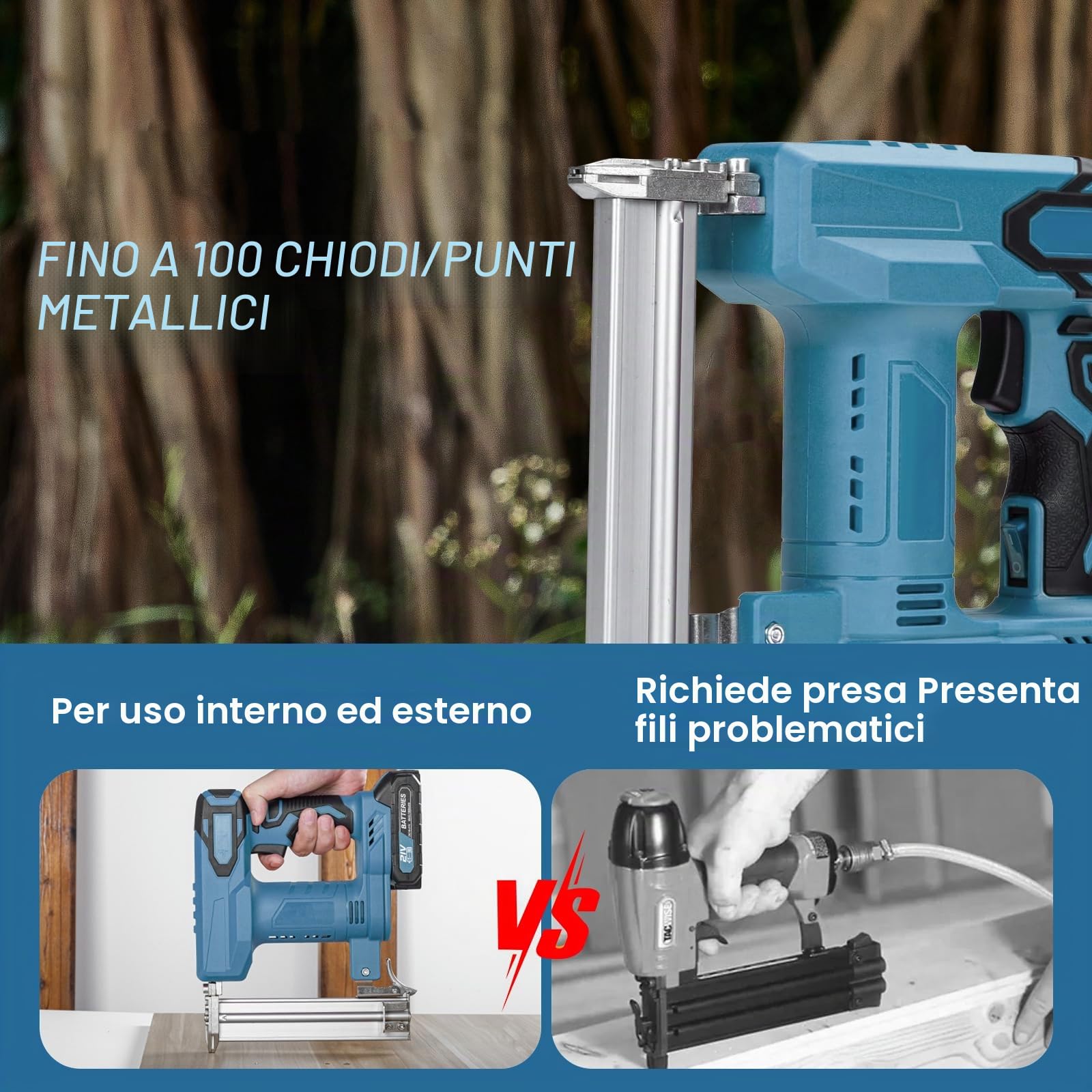 Pistola per unghie a batteria Compatibile con Makita 18 V batteria