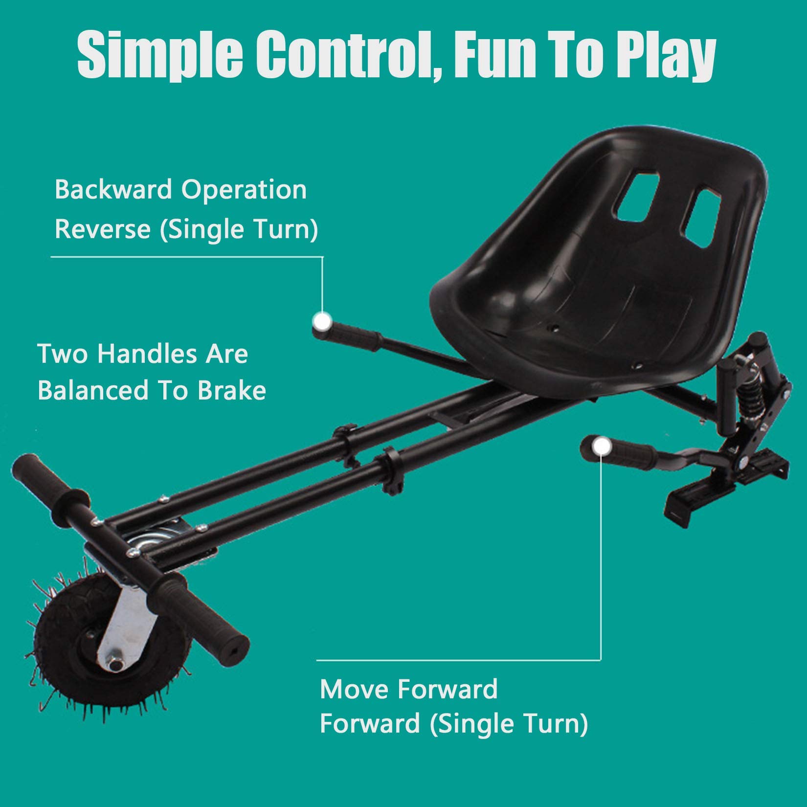 Accessoires Hoverboard, Kart Hoverkart Board, Kit de Conversion Kart, Compatible avec Tous Les Hoverboards pour Enfants Scooter électrique avec siège
