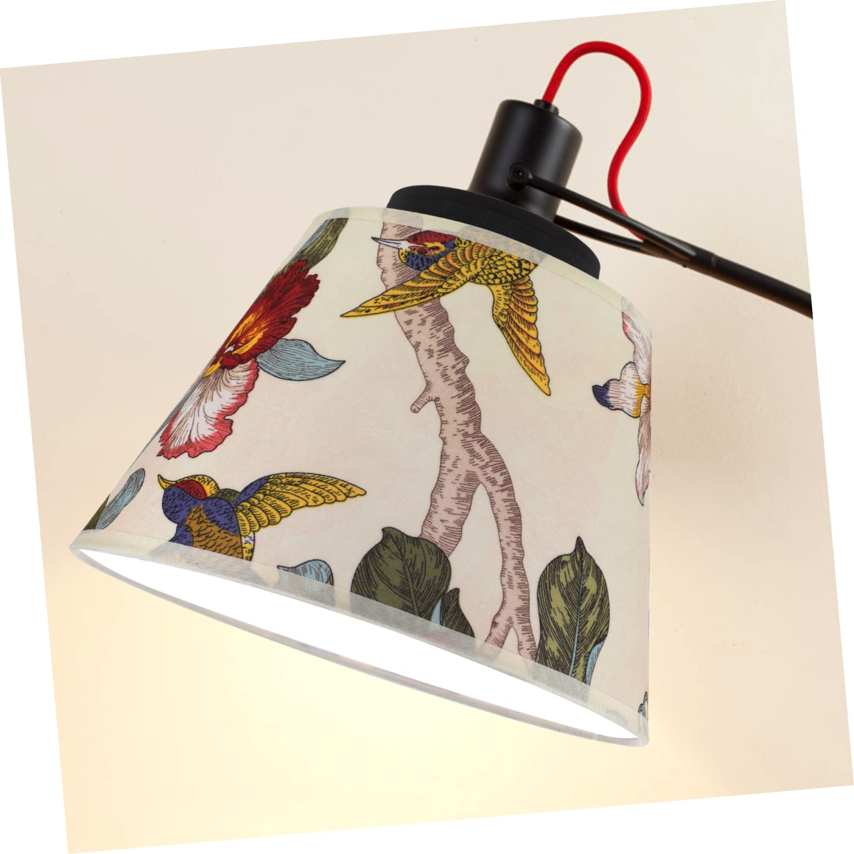 SHINEOFI Pantalla Lampara Tela para Lámpara de Mesa E27 Flores, Tejido y Metal, para Decorar Tu Hogar y Crear una Atmósfera Cálida Estilo Aleatorio