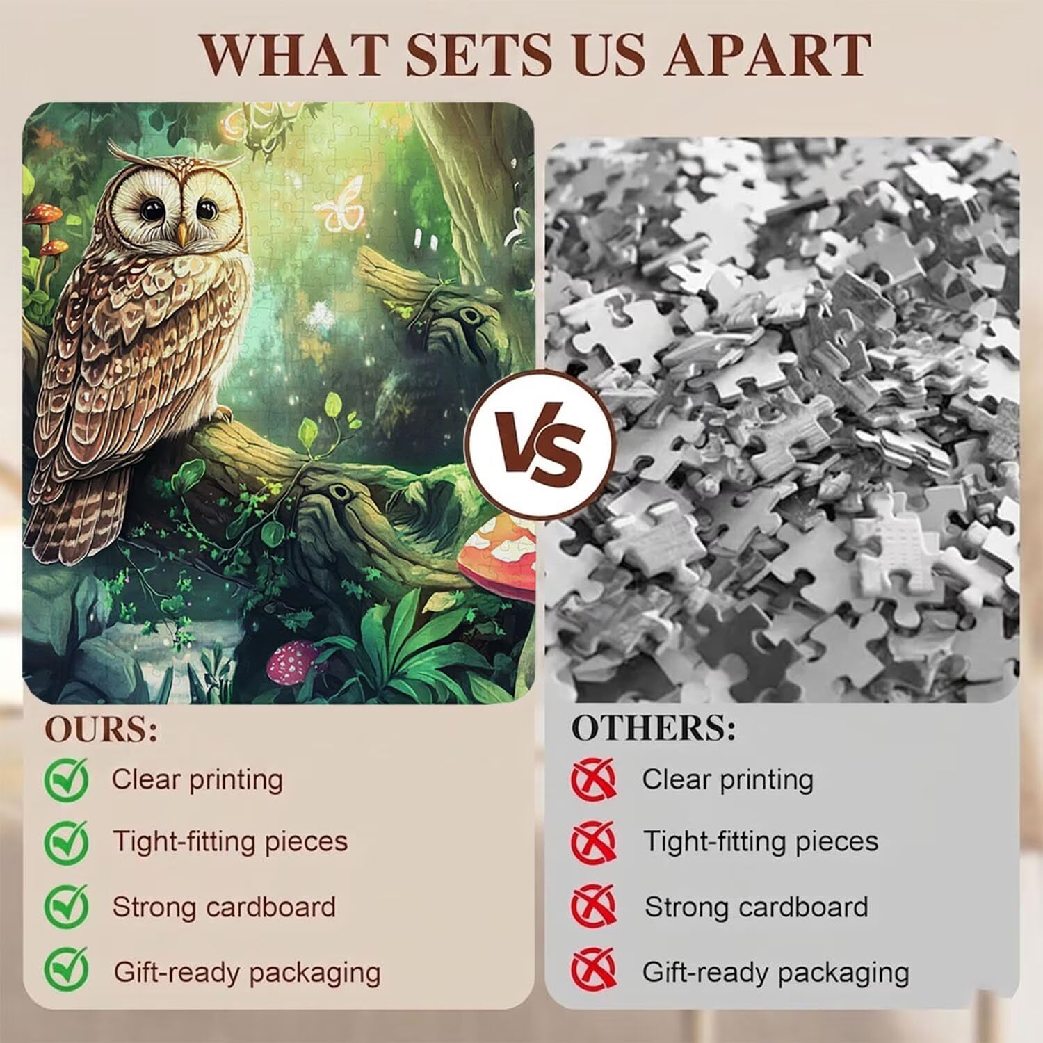 Puzzle 1500 Teile, Holzpuzzle Erwachsene [AAA], Impossible Game 87 x 57 cm, Kniffliges Denksport Spiel für Männer Frauen, Familienspiel, DIY Home Dekor,Geschenk für Geburtstag, Tier Wald f0-168