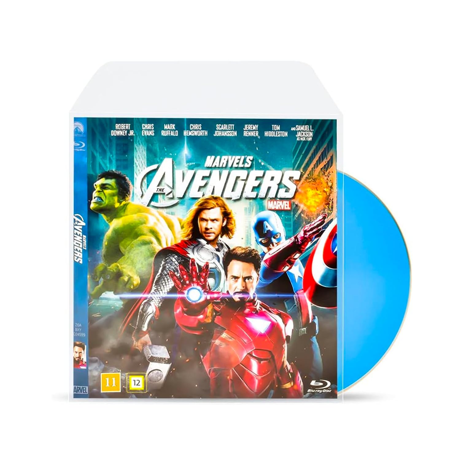 DJOIS Blu-Ray Disc Protective Sleeve with Closing Flap and Space for Cover - 50/Pack (10283)