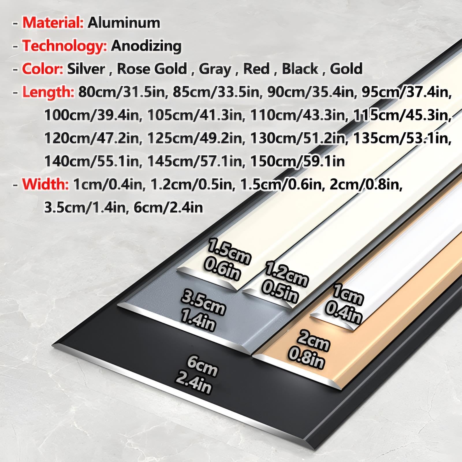 Striscia di Transizione per Pavimenti 10 15 35 60mm Profilo di Transizione