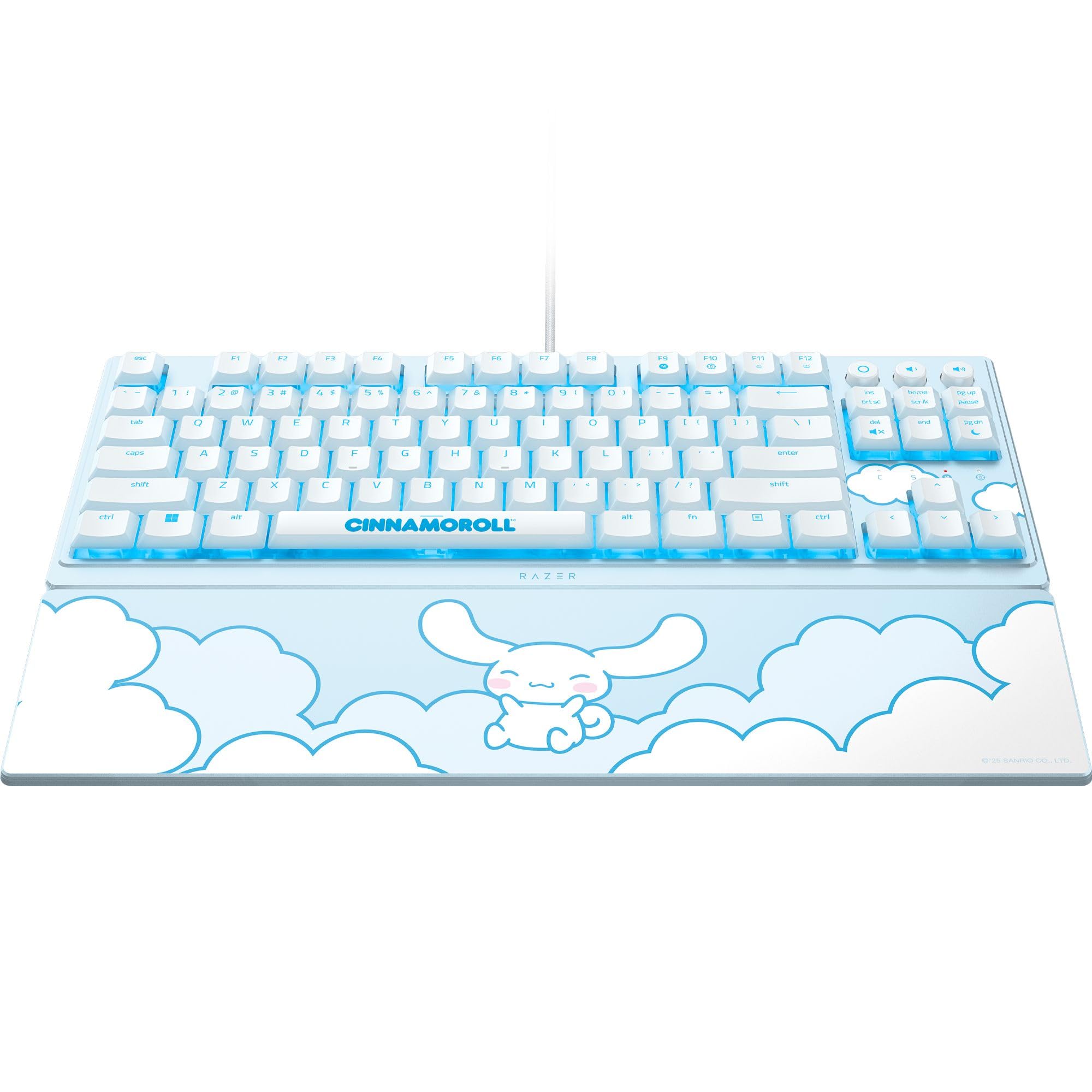 Razer Ornata V3 TKL Gaming Keyboard: Tasti a basso profilo - Interruttori Mecha-Membrana - Copritasti rivestiti UV - Tasti multimediali retroilluminati - Illuminazione RGB a 8 zone - Wrest magnetico
