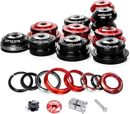 BUCKLOS Auriculares para bicicleta de 344444-50.644-5544-561.646-2.047 in, bicicleta de montaña 1-18 rodamientos de doble sellado sin rosca,