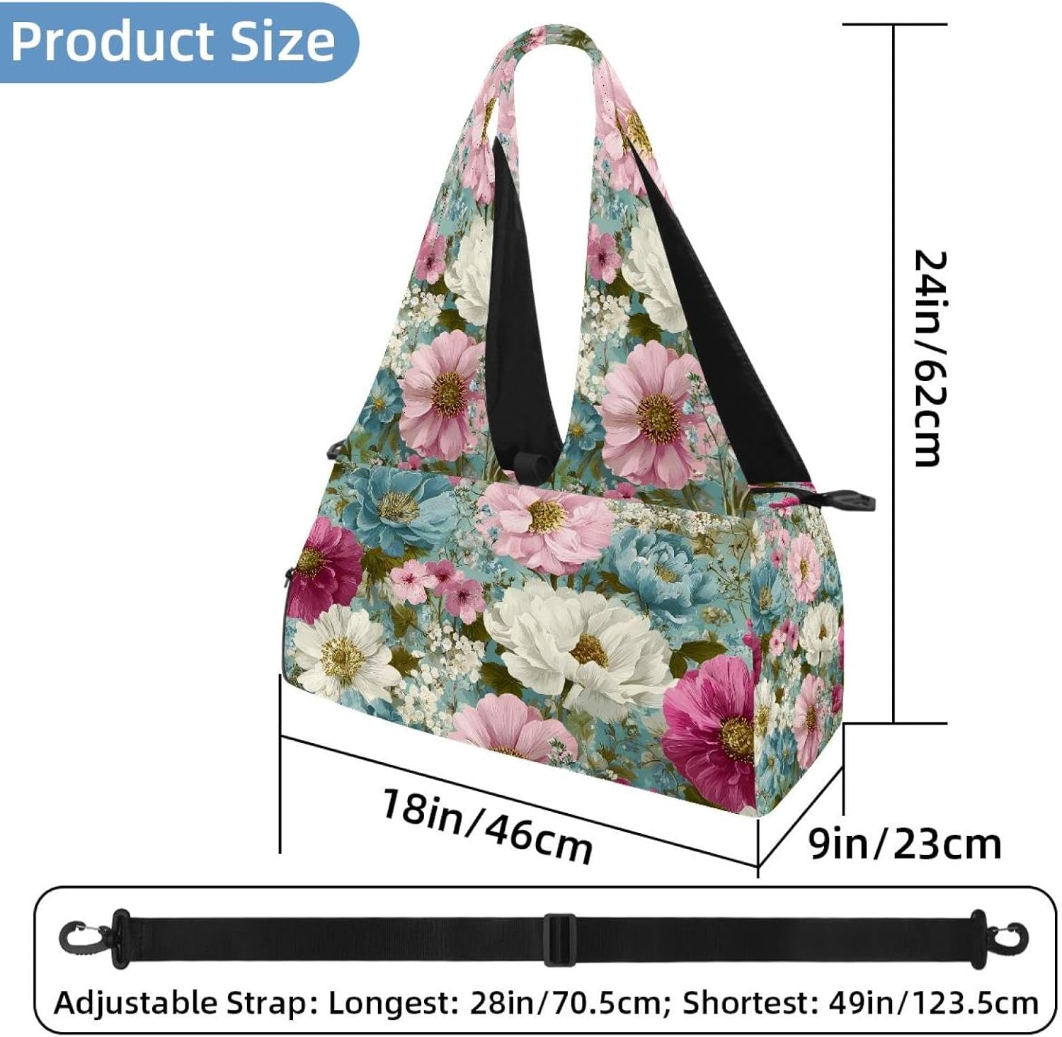 Yoga Mat Bag, Gym Workout Bag with Shoe Compartment, Daisies Flowers Pilates Bag for Women, Quick Access Storage Yoga Tote Bag for Sports Travel Office