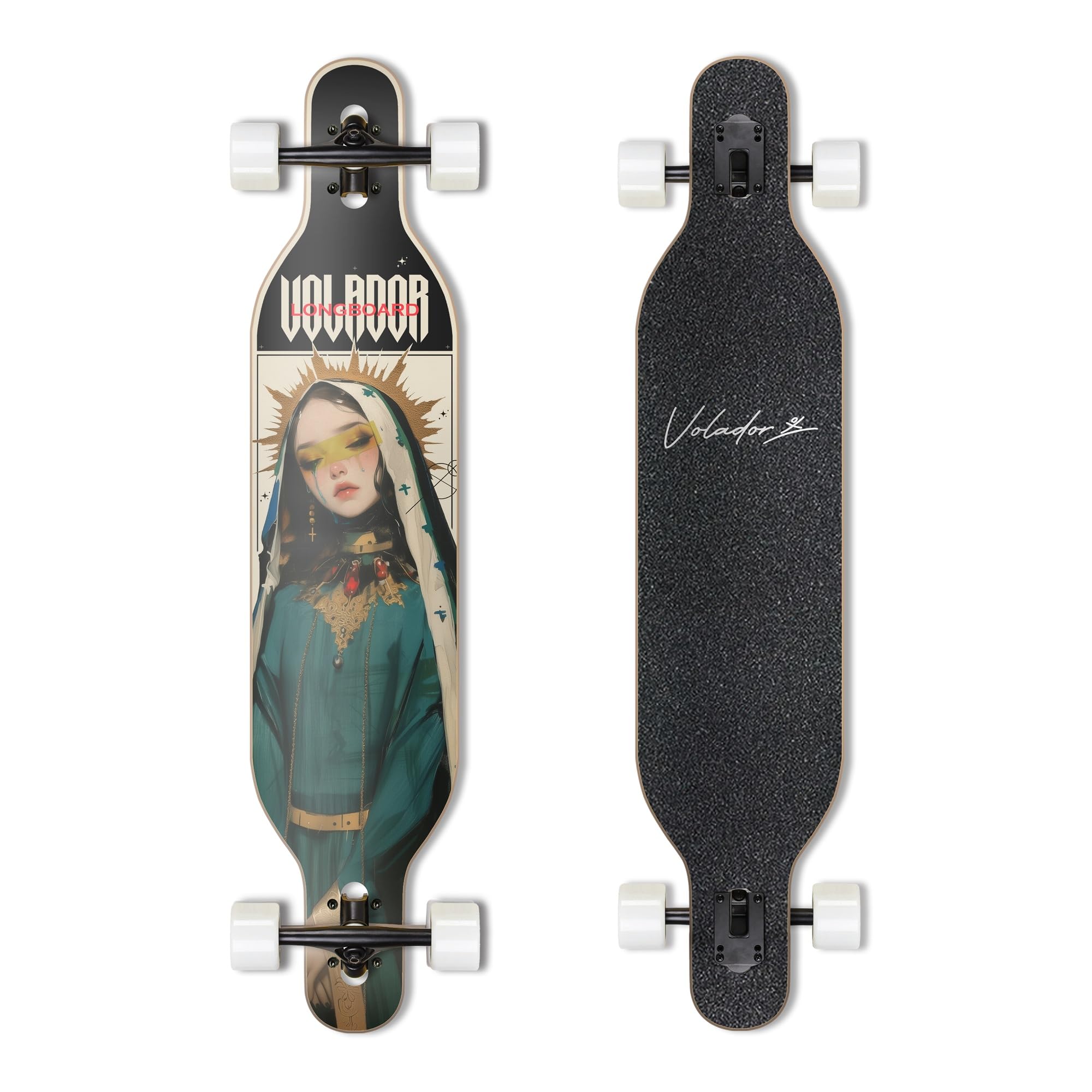 VOLADOR Urban Freeride Pro Longboard| Adaptive Cruiser 42inch| North America Maple| Camber Concave Drop Through Longboard Complete| Setup for Urban