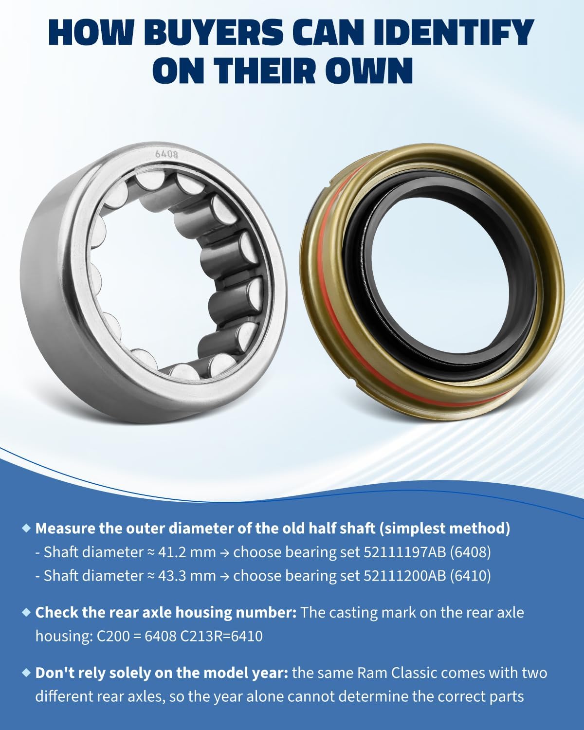 Rear Wheel Bearing with Axle Drive Shaft Seal, 41mm
