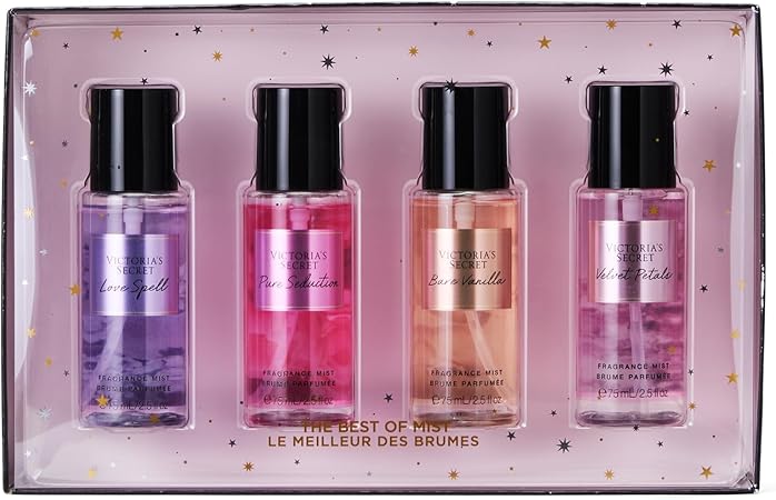 Victoria's Secret Fragrance Mist Collection 4 Piece Mini Gift Set, Assorted Scents