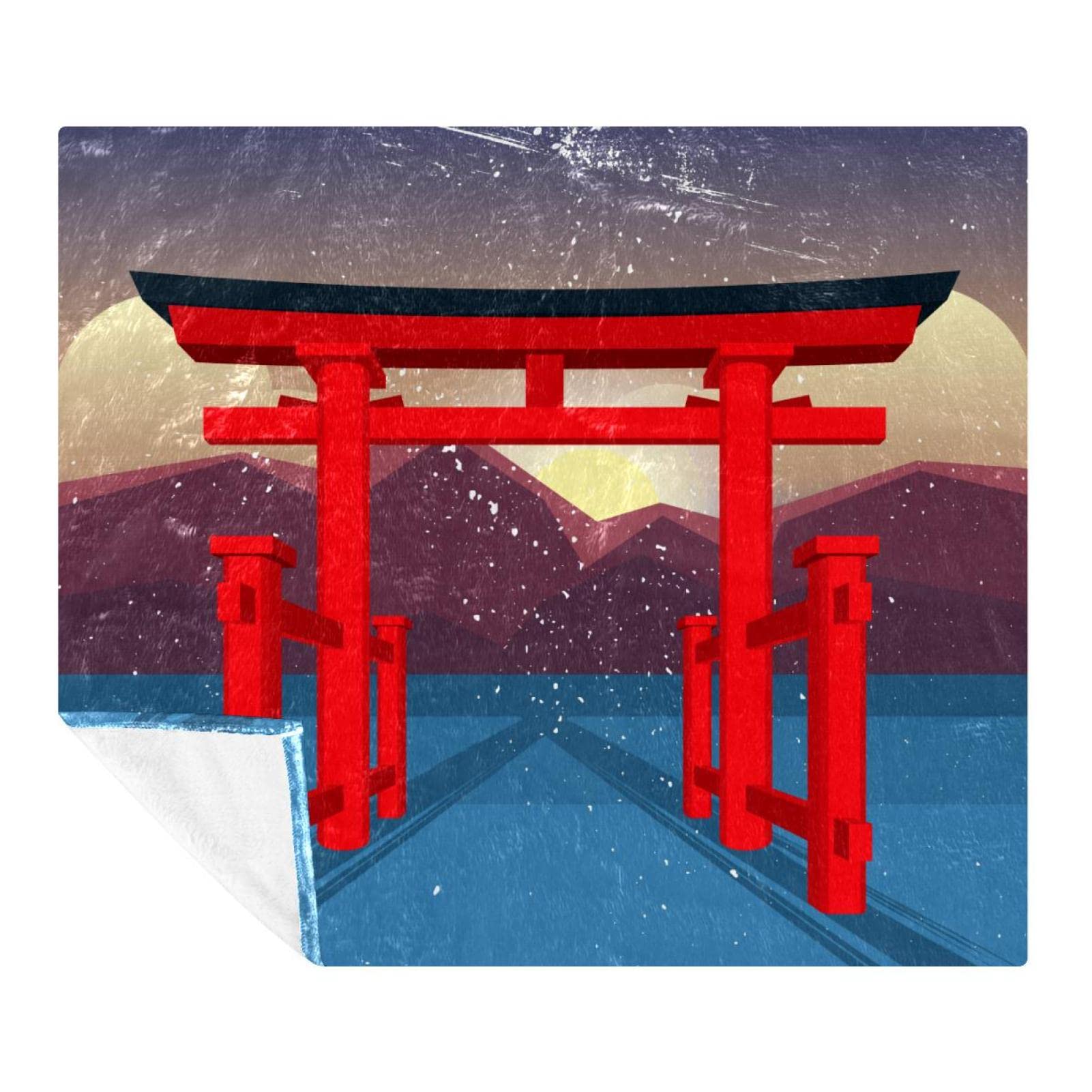 Jeté de lit japonais plaid chaud Gate of Itsukushima Shrine couvre-lit