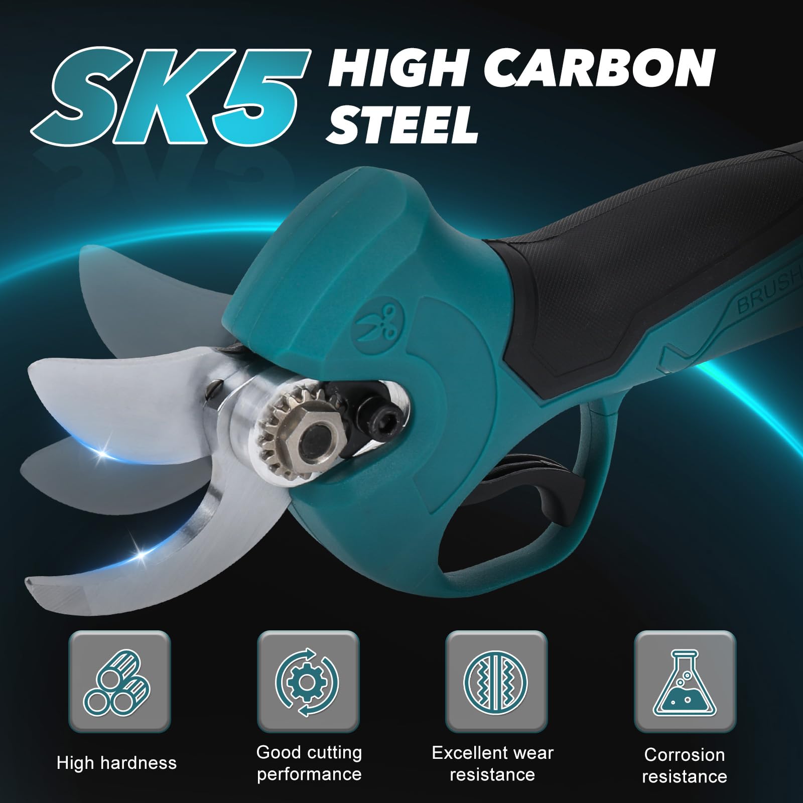 Akku Astschere Kompatibel mit Makita 18V, Max 45mm Schneiddurchmesser, 1500 W Bürstenloser Motor, SK5 Klingen, Elektrische Gartenschere für Garten und Baum Beschneide (Ohne Akku)