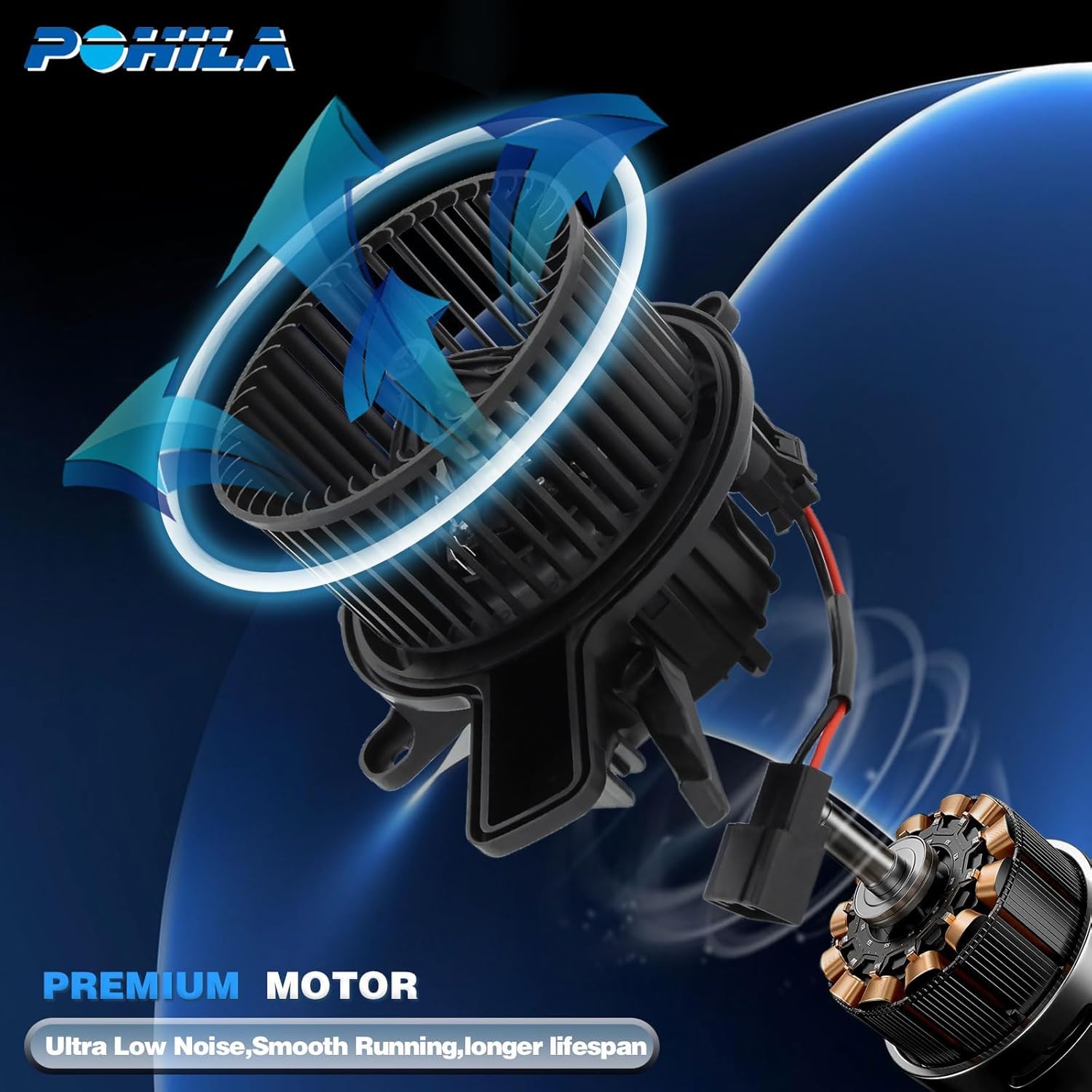 HVAC Heater Blower Motor with Fan Cage Compatible with GMC Acadia 2007-2023,Yukon 2007-2020,Cadillac XT6 2020-2022,CT6 2016-2020,Escalade/Tahoe 2007-2020 Replace 84026082, 84156077, 76977