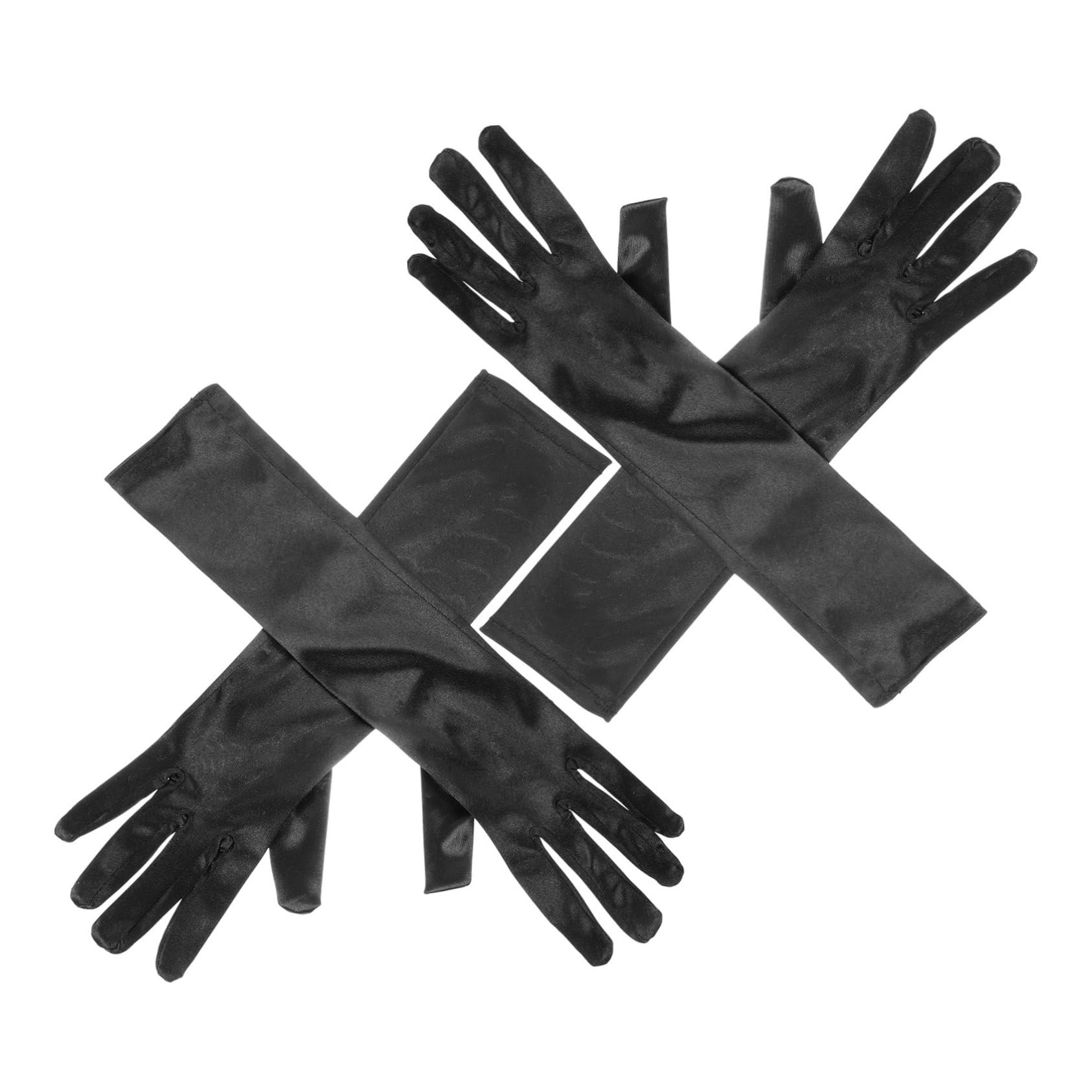 FOMIYES Luxurious Black Communion Gloves Satin Material Wedding Bridal Tea Party Banquet Gloves Cm Length