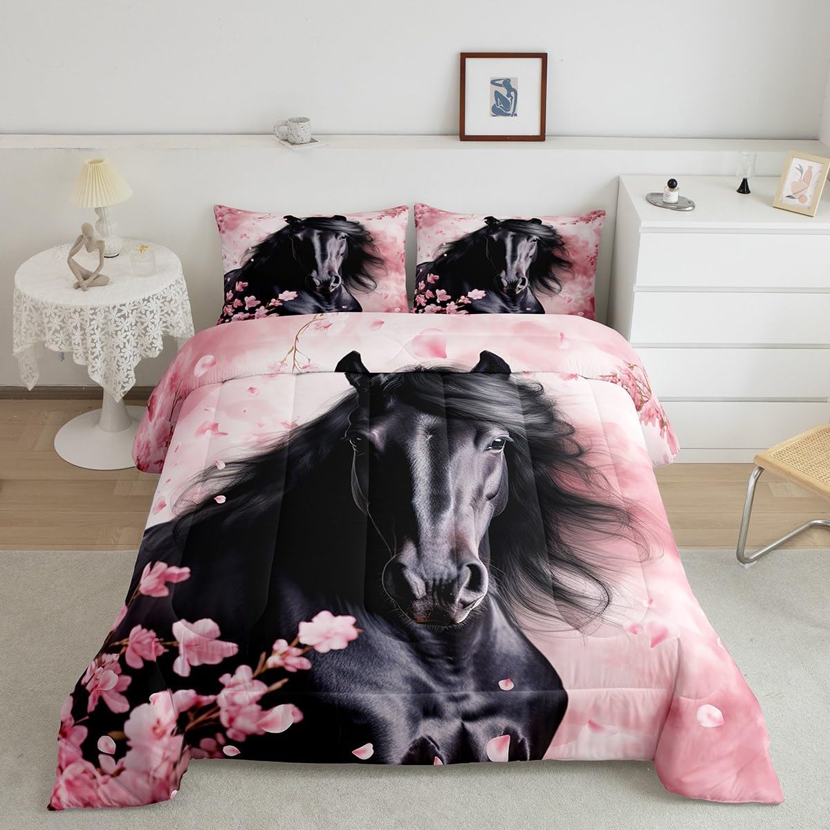 Floral Bedding Sets - Hummingbird Iris Flowers Comforter -27