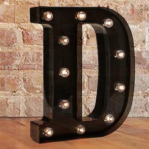 Miniatura 8 de Pooqla Letras iluminadas con luces - Luz LED letra negra para bar pub fiesta en casa decoración de bodas