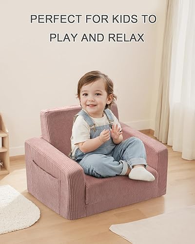 Miniatura 7 de Silla para bebés y niños, sofás blandos para bebés de 2 en 1 que se despliegan, sillas para bebés cómodas de 1 a 3 años, sofá convertible para