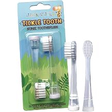 Jack N Jill Kids Tickle Tooth Sonic Electric Toothbrush Replacement Heads, Extra Soft Bristles for Gentle Cleaning, Designed to Easily Attach to Sonic Electric Toothbrush - 1 x 2 Pack