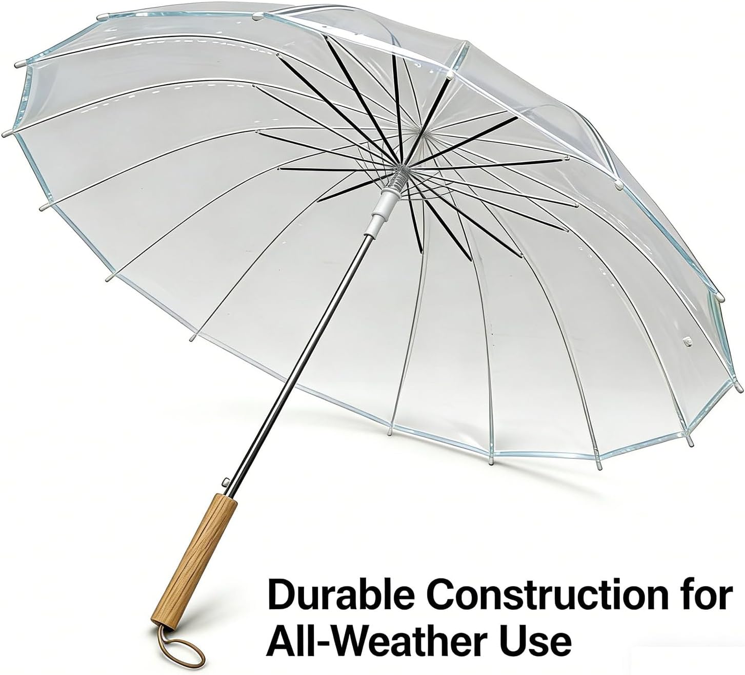 12 Pack Clear Wedding Umbrellas,High-Visibility Transparent Rain Umbrella, Auto Open & Windproof with J-Hook Handle,for Wedding Bride/Groom Photography/Golf Outdoor