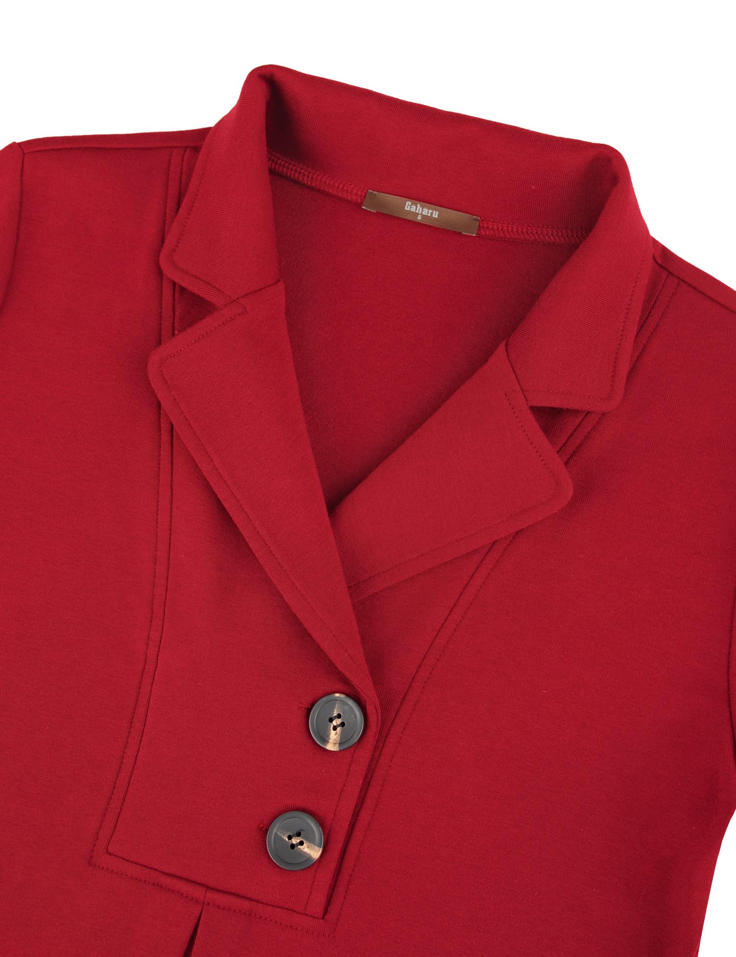 Gaharu Damen-Tunika mit Kerbkragen, schwingend, Pullover, mit Knöpfen, lange Ärmel, Shirt, Oberteile