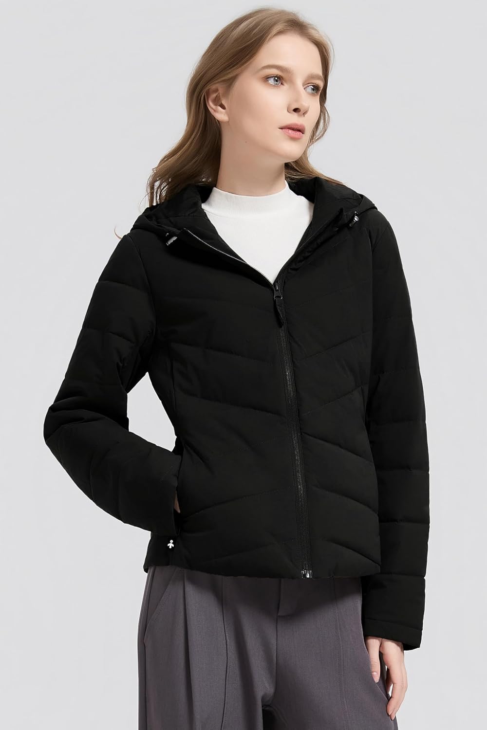 Orolay Women's Lightweight Puffer Jacket Hooded Quilted Coat Casual Zip Up Outerwear with Pockets - Image 3