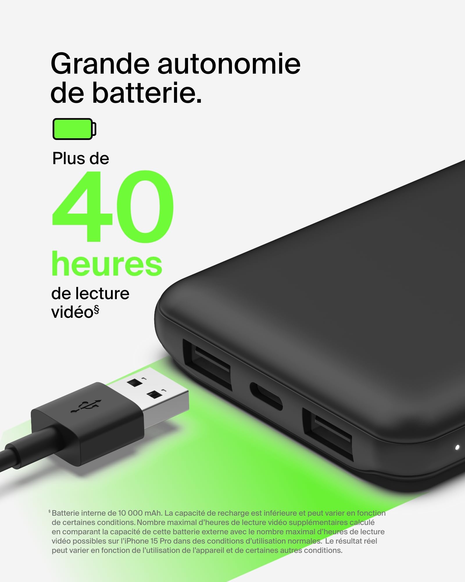 Belkin Solution de Recharge Portable 5-en-1 avec Batterie Externe de 10000 mAh, Chargeur Secteur USB-C de 25 W, fiches européenne et Britannique, câble USB-C de 60 W et Pochette de Transport