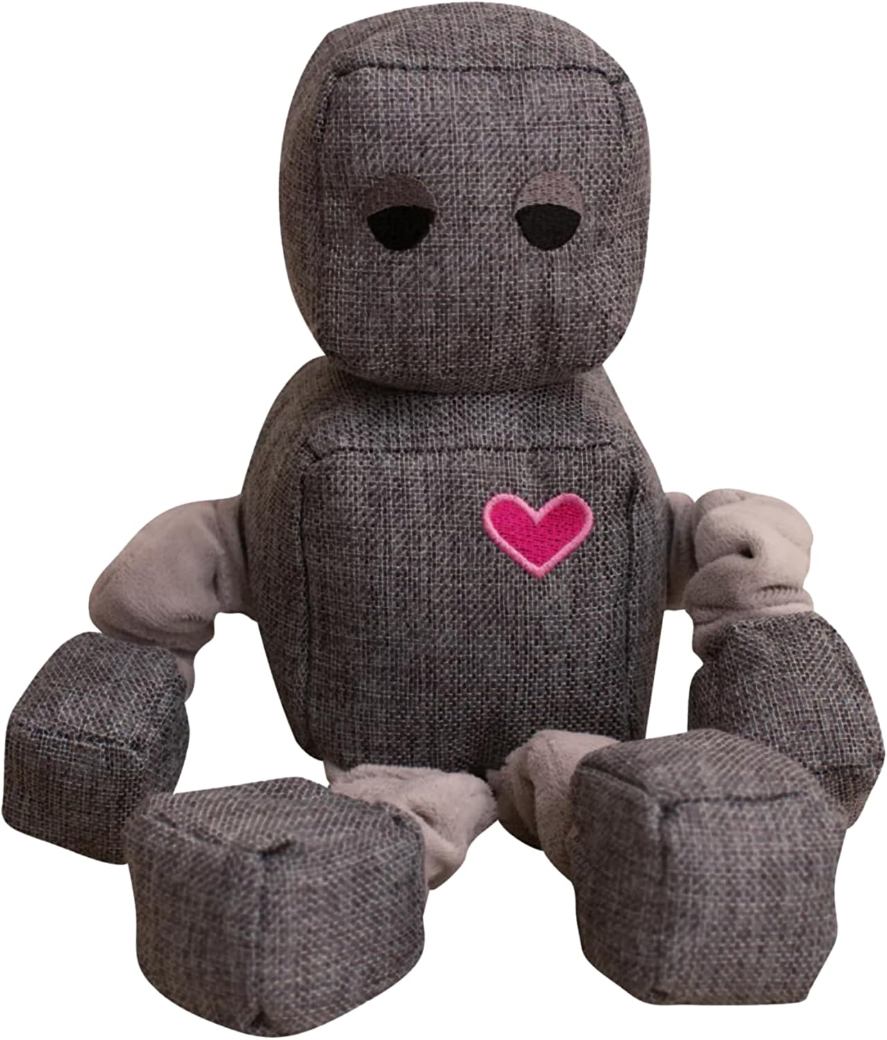 Snugarooz Ryder The Robot Dog Toy with Repair Patch – Durable Linen Material with Flexible Bungee Arms & Legs, Crinkle & Squeaker, Perfect for Tugging & Chewing