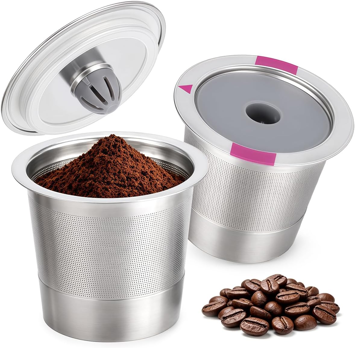 Reusable K Cups Coffee Pods compatible with Keurig 1.0 and 2.0(2 PACK)