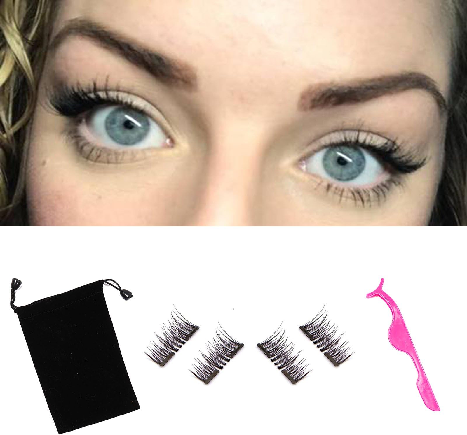 Deluxe Double Magnetic Ultra Thin False Eyelashes Set W/Applicator By Opimae –