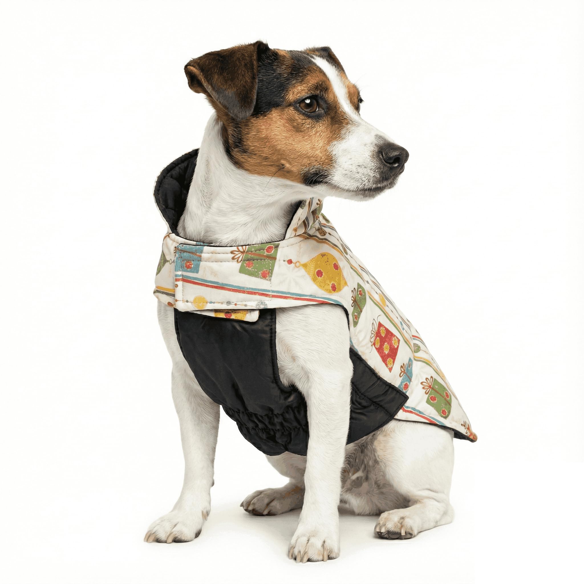 DroolingDog Reversible Small Dogs Christmas Coat Warm Dog Xmas Clothes Puppy Christmas Coats Medium Dog Jackets Pet Winter Jacket for Small Medium