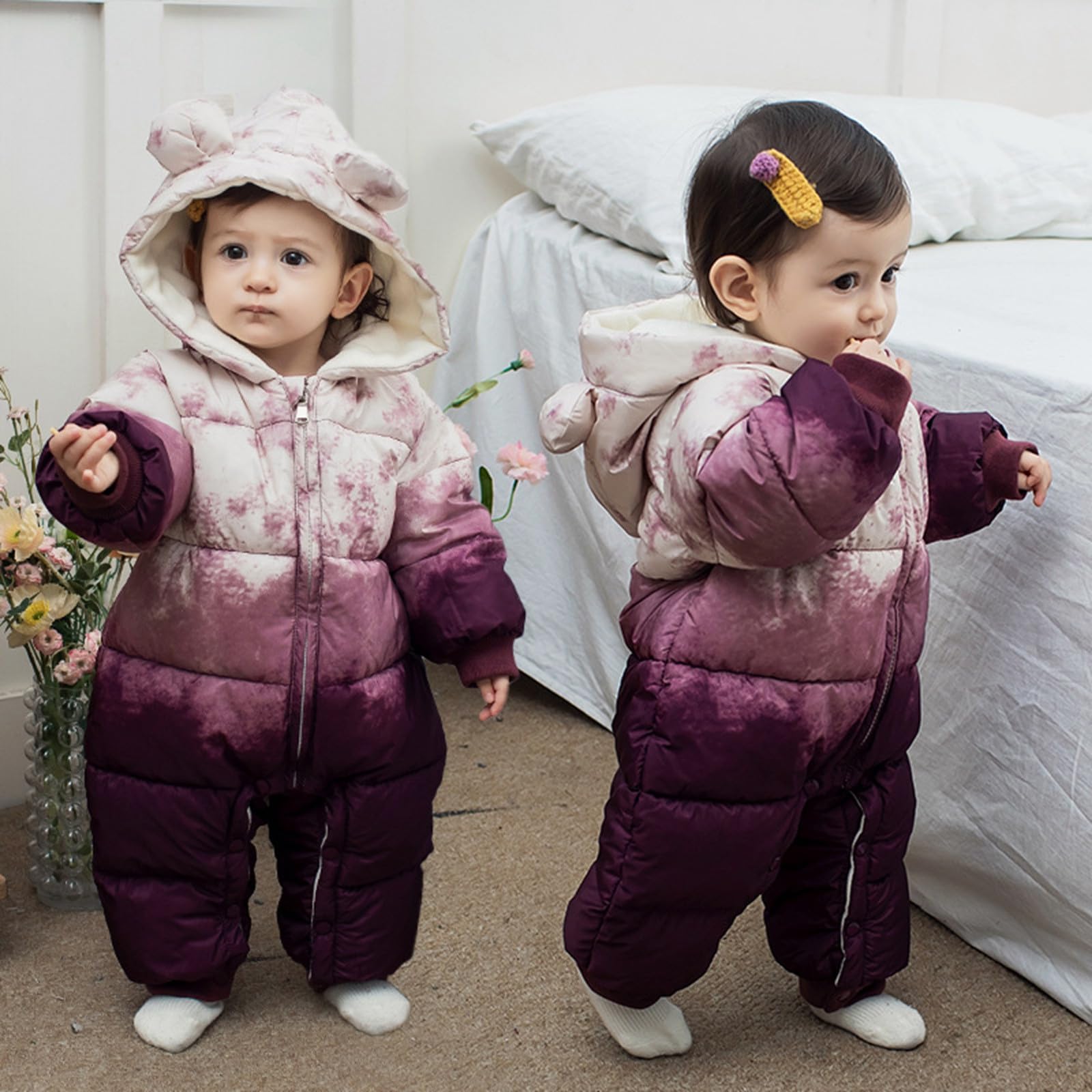 Generisch Baby SchneeanzüGe Winter Overall Mit Kapuze, Babykleidung Jungen 0-6 Monate Overalls FüR Baby-Jungen Strampler Mit Kapuze Warme Oberbekleidung Baby Kleidung 0-6 Monate Kleidung 3-6 Clothes