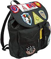 Vista 1 de Top Gun Mochila de nailon con parches 2.0, Negro