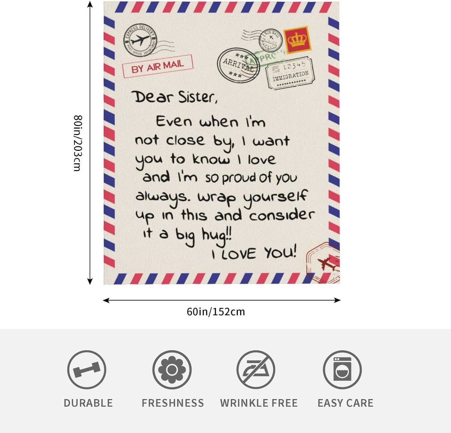 Sister's Super Soft Flannel Throw Blanket for Sisters - Graduation, Birthday, Mother's Day, Christmas, Valentines Day - Bed, Couch (60x80) - Image 3