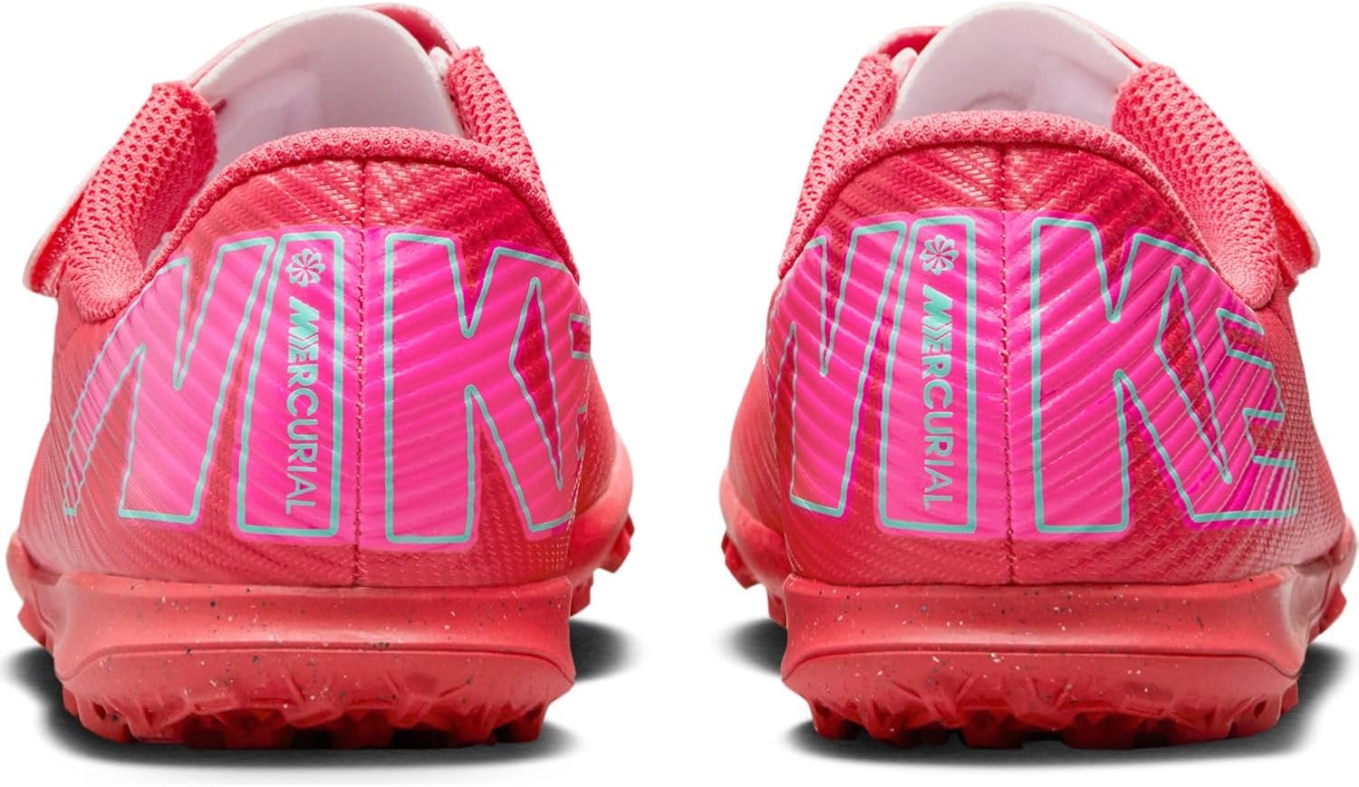 Nike Jr. Mercurial Vapor 16 Club Little Kids' TF Low-Top Soccer Shoes (FQ8291-800, Ember Glow/Aurora Green) Size 11