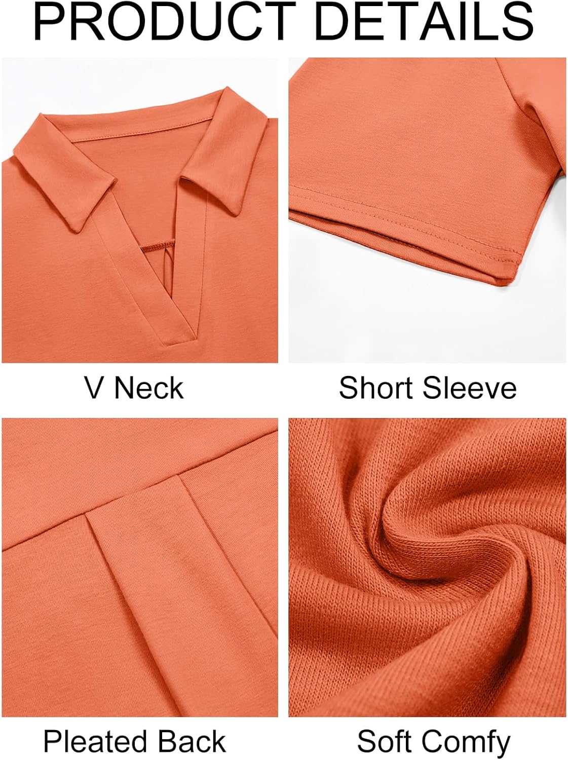 Imily Bela Womens Short Sleeve Polo Shirts V Neck Business Dressy Casual Tops Summer Collared Trendy Tees - Image 5