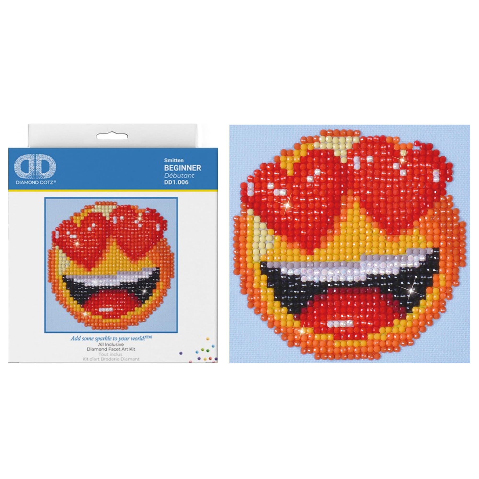 DIAMOND DOTZ Painting, Beginner Kit, Smitten, 10.2 x 10.2cm