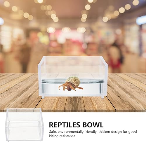 Miniatura 2 de balacoo 2 piezas acrílico terrario de reptiles acuario, tanque de cría de reptiles transparente, caja de alimentación de reptiles, piscina para