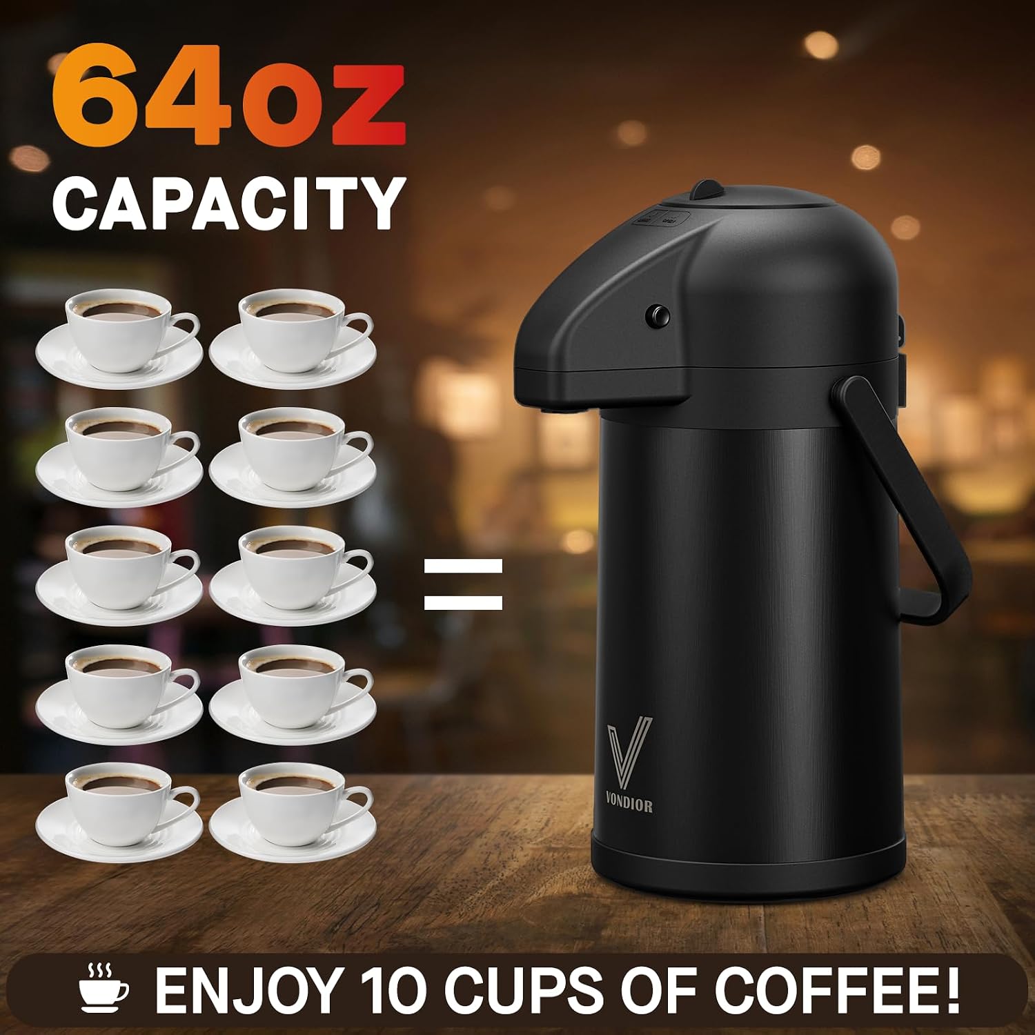 Airpot Coffee Carafe with Pump, 64 OZ - Image 5